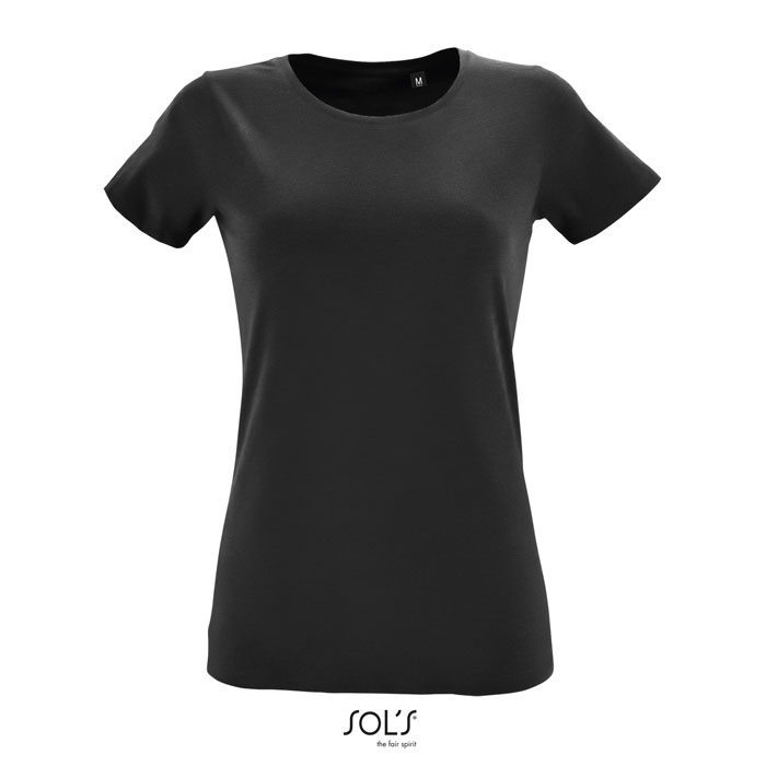 T-shirt coton personnalisé femme 150g - REGENT FIT noir profond